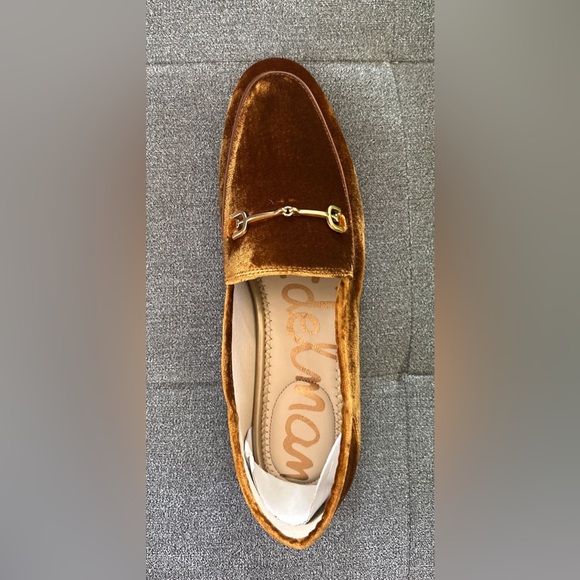 NWT NIB Sam Edelman Loraine Velvet Flat Cocoa Bronze Gold Hardware Size 8 - Picture 4 of 9